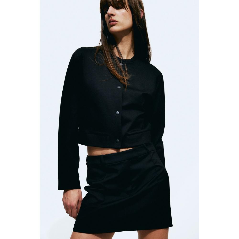 

H M Bobber Style Jersey Cardigan Black