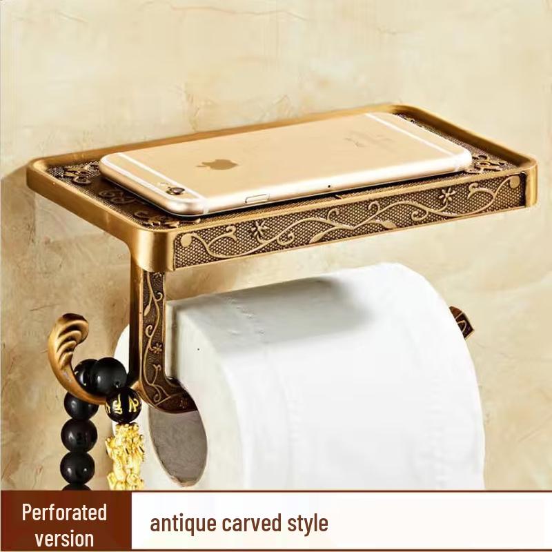 

MDNG Gold Aluminum Countertop Toilet Paper Holder