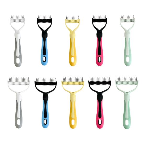Deshedding Dog Brush for Long Haired Dogs Cats Undercoat Shedding Rake for Dematting Detangling Matted Fur And Knots Pet Grooming Supplies