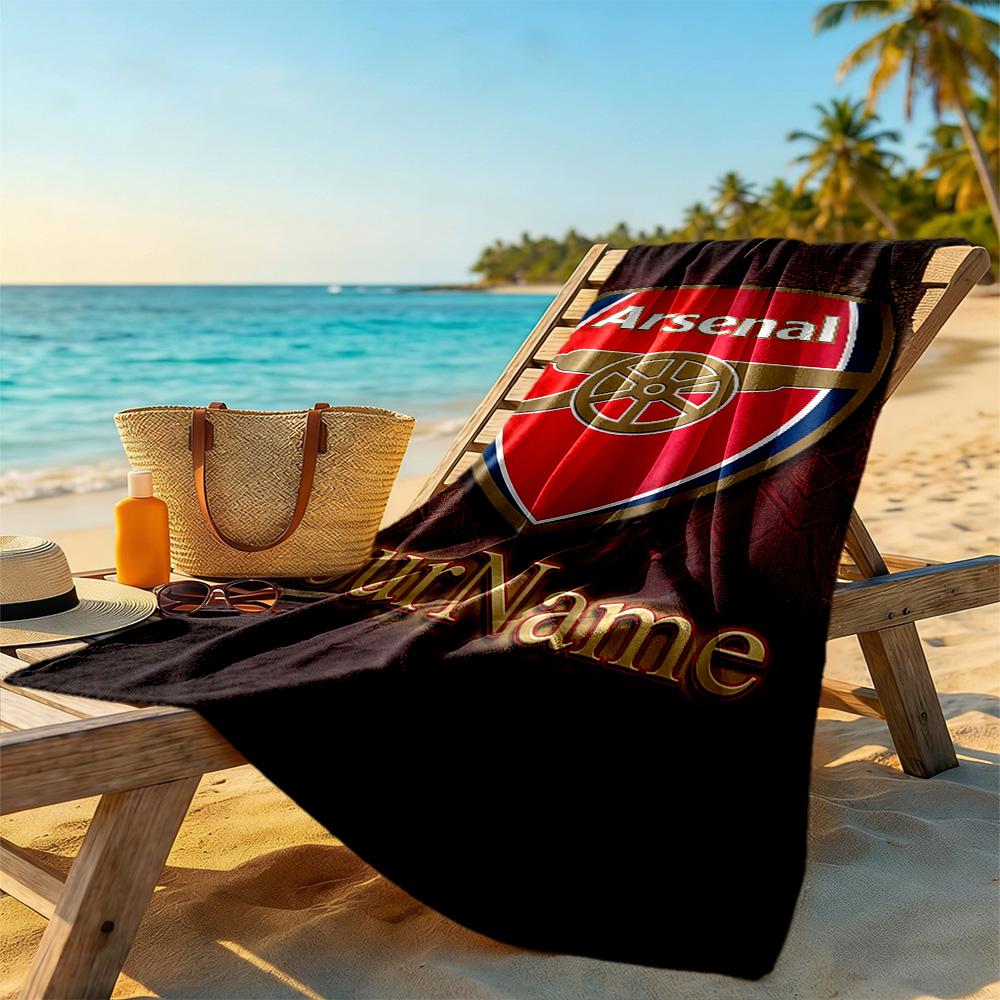Arsenal Customize Text Beach Towel High Absorbency & Quick-Dry Portable for SwimmingBeachCamping Travel Beach AccessoriesGym