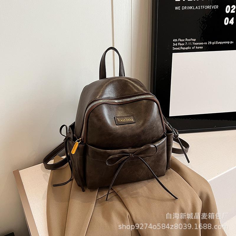 Premium Texture Retro Large-capacity Small Bag Women's 2025 New Fashion Backpack Popular Foreign Style Backpack