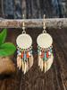 Trendy Minimalist Style Gold Color Scheme Feather Shaped Pendant Earrings Women's Temperament Fashion Gentleness And Versatility