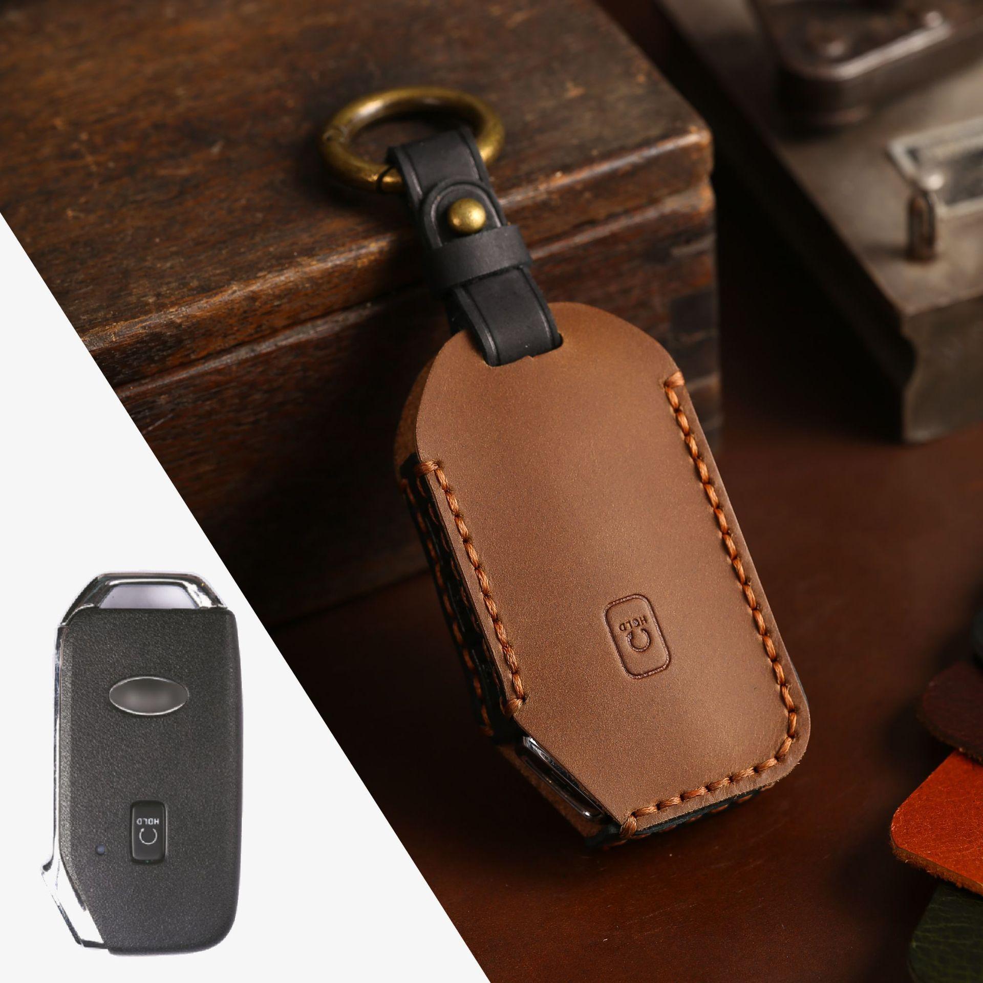 

Korean car key case Suitable for Kia Sorento key case Handmade car key case коричневый