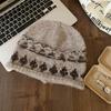 Jacquard knitted crimped headgear women's autumn and winter warm new fashionable versatile face small wool hat