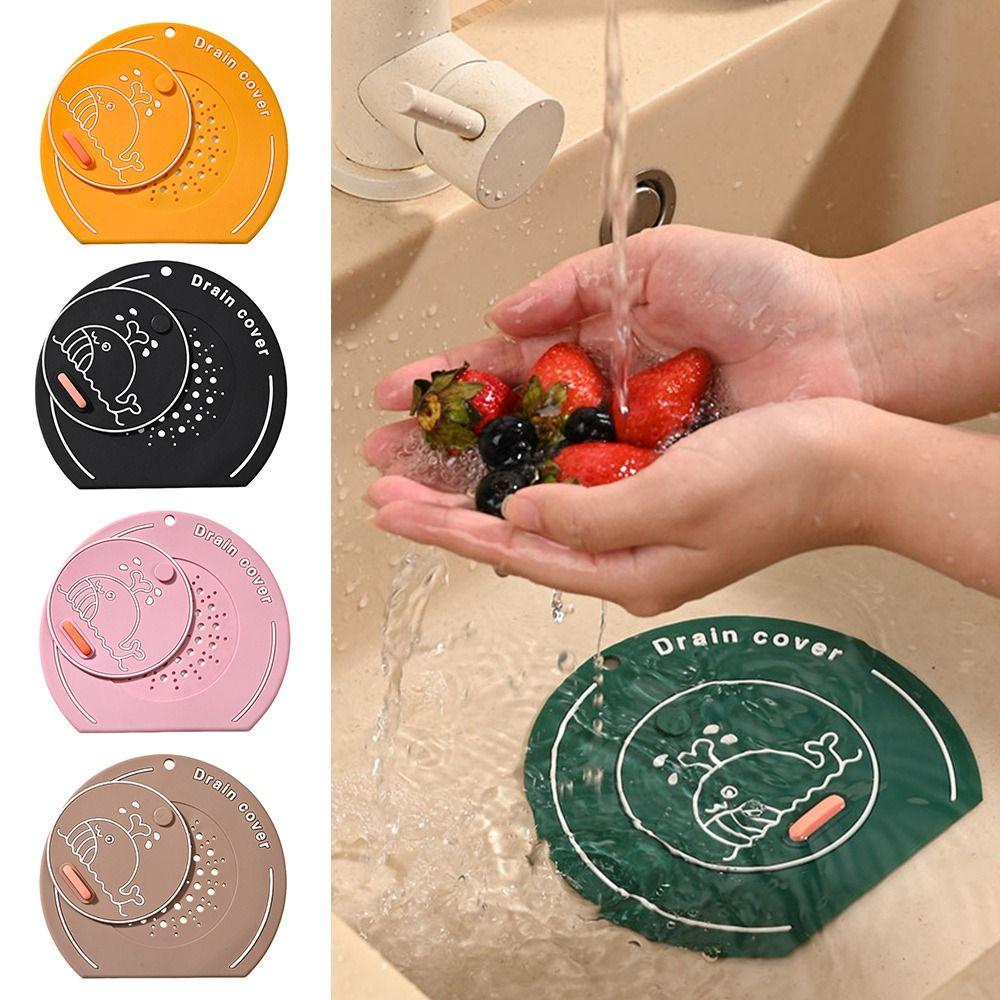 Anti-odor Floor Drain Mat Silicone Kitchen Sink Seal Mat for Bathroom Hair Collection