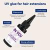 Tangle-Free UV Hair Extension Kit: 2X Faster Remover + 30g Glue & Spares for Invisible Extensions – Salon & Home Use