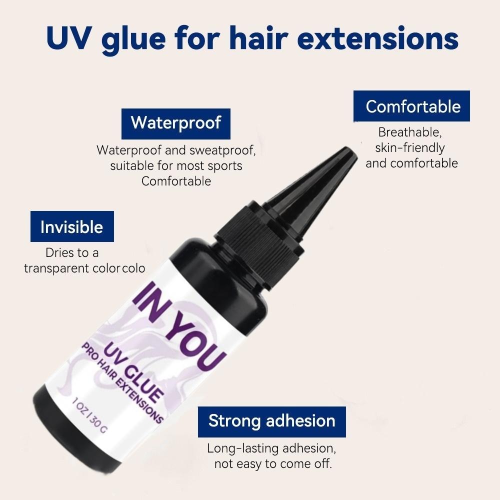 Tangle-Free UV Hair Extension Kit: 2X Faster Remover + 30g Glue & Spares for Invisible Extensions – Salon & Home Use