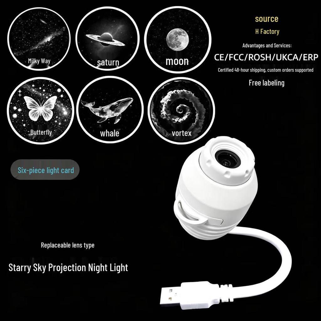 USB Starry Sky Projector Night Light for Bedroom Atmosphere - Little Eagle Children's Lamp
