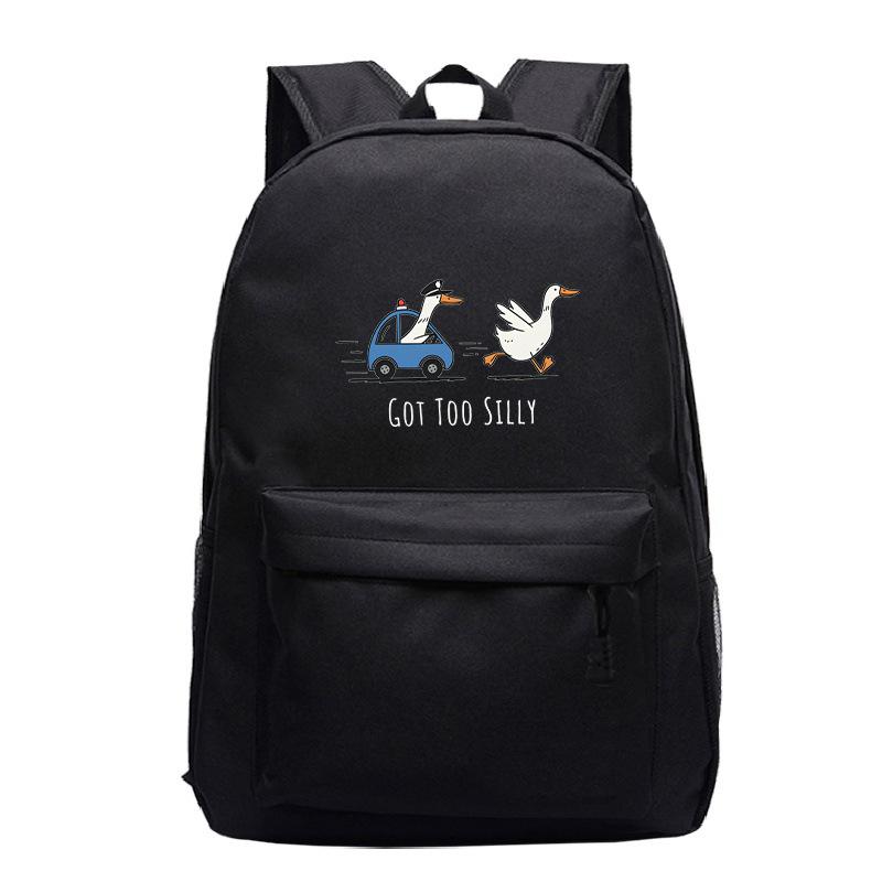 Primary And Secondary School Students Schoolbag Goose Personalized Printing Youth Leisure Simple Backpack Large Capacity