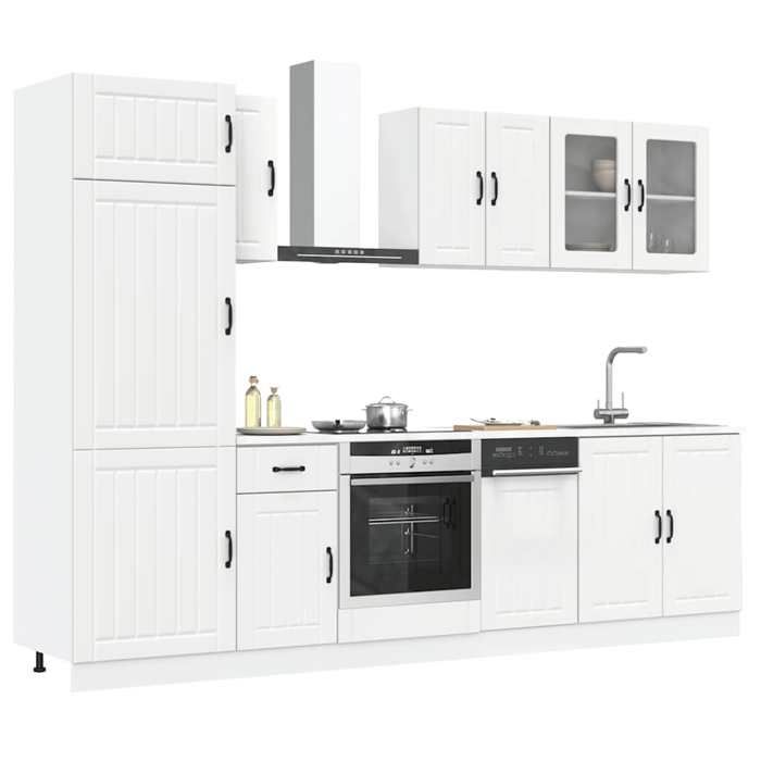 VidaXL Ensemble de 8 meubles de cuisine "Lucca" en bois d'ingénierie blanc 3314801