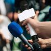 3Pcs Taibiao Microphone Flags Plastic Mic Logo Station Multi Functional Interview Recording Speech Logo Triangle