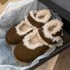 Fashion Flats Casual Women Warm Boots Winter New Suede Short Plush Shoes 2025 Trend Designer Shallow Walking Snow Boots Mujer Zapatos