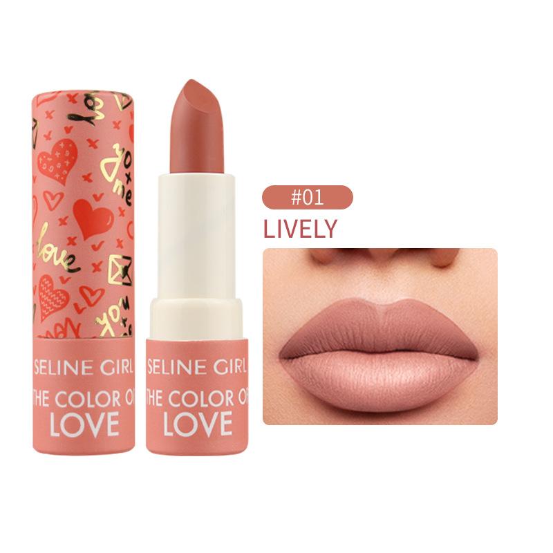 SELINE GIRL lipstick lip gloss 2-in-1 non-stick cup moisturizing lipstick long-lasting non-fading liquid lipstick