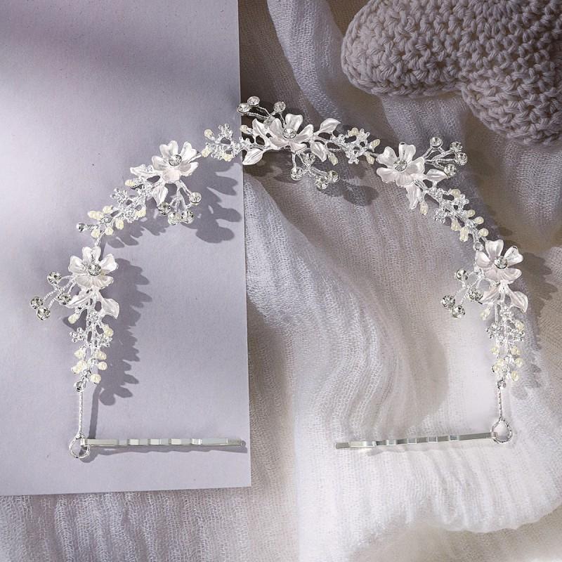 

Fashionable Alloy Flower Hair Band Handmade Diamond-encrusted Beautiful Bride Wedding Photography Bands