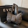 Cotton Padded Ruched Bowknot Shoulder Bag Large Capacity Crossbody Bags  Travel