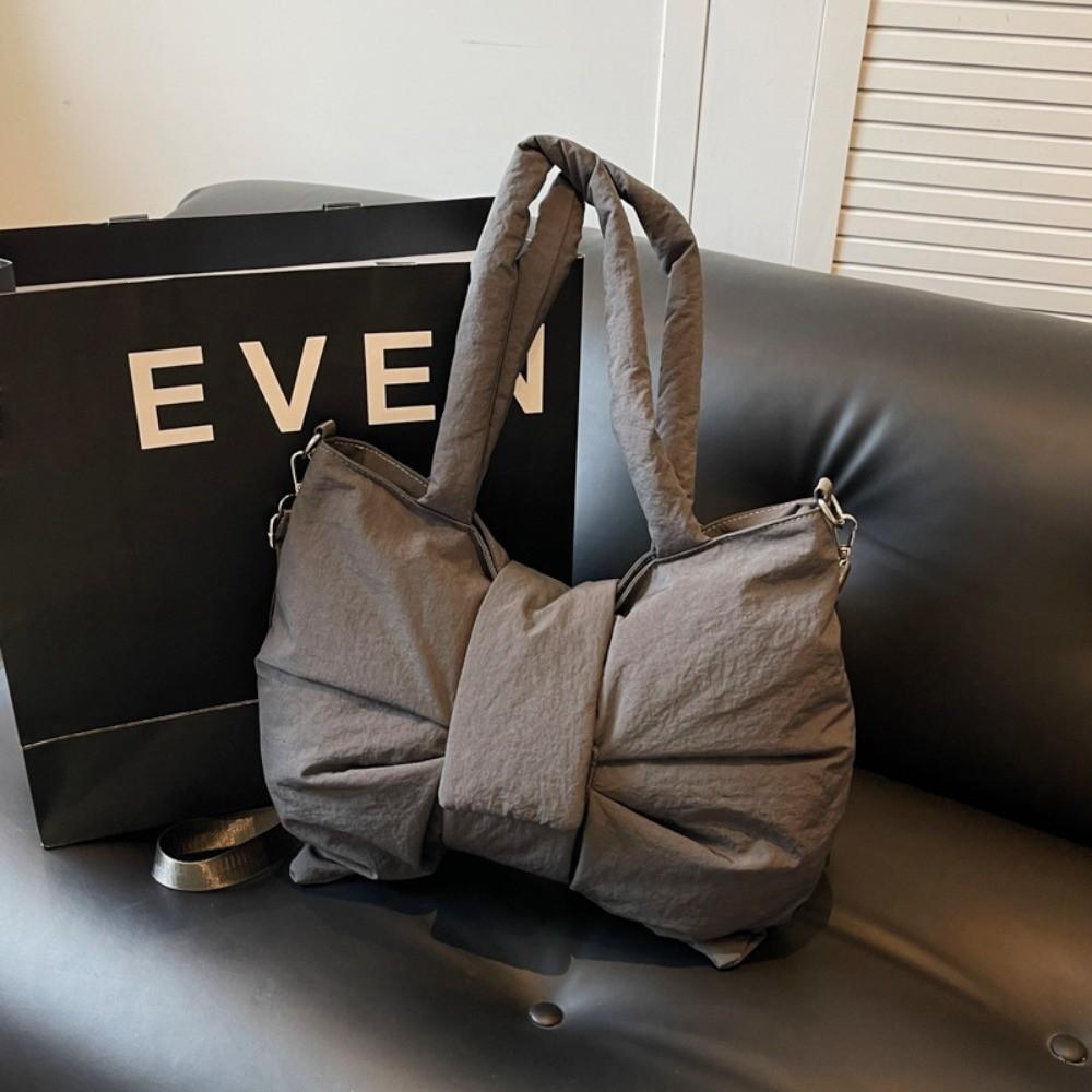 Cotton Padded Ruched Bowknot Shoulder Bag Large Capacity Crossbody Bags  Travel