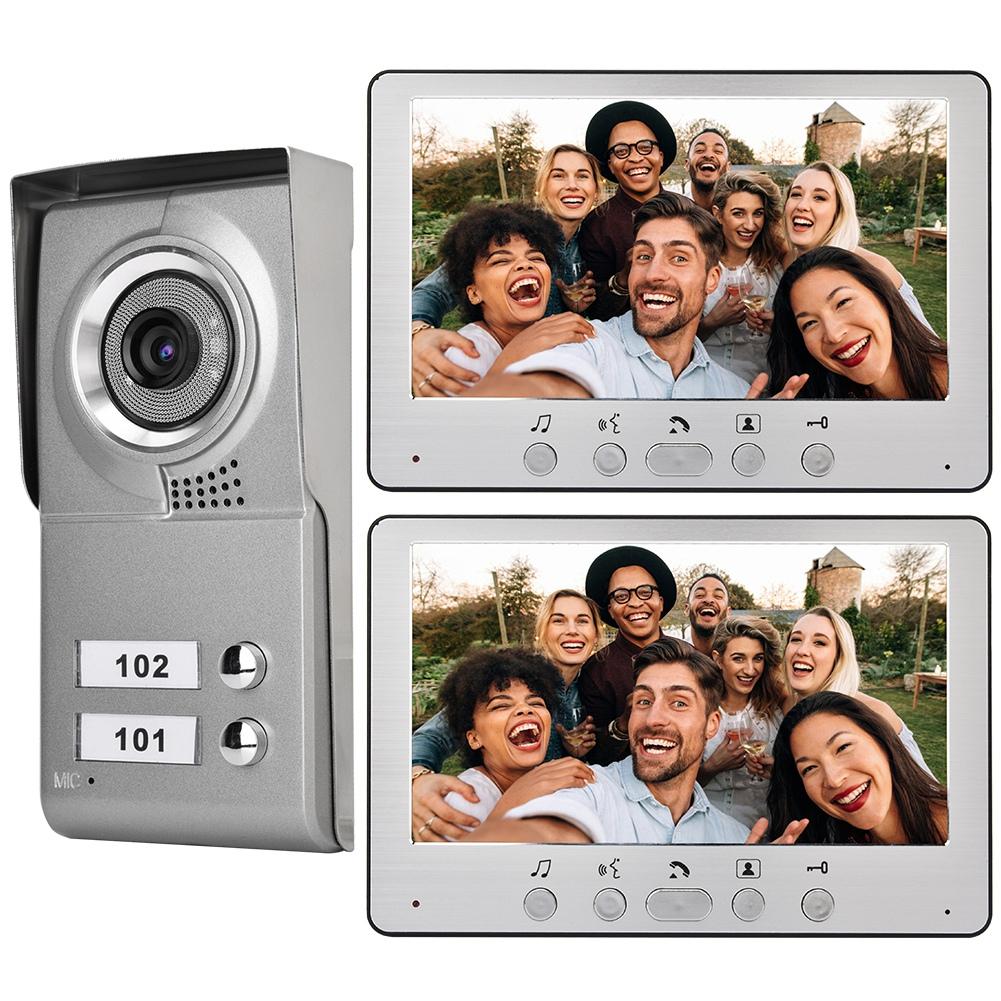7inch Apartment 2 Units Wired Video Door Phone Visual Entry Intercom System110