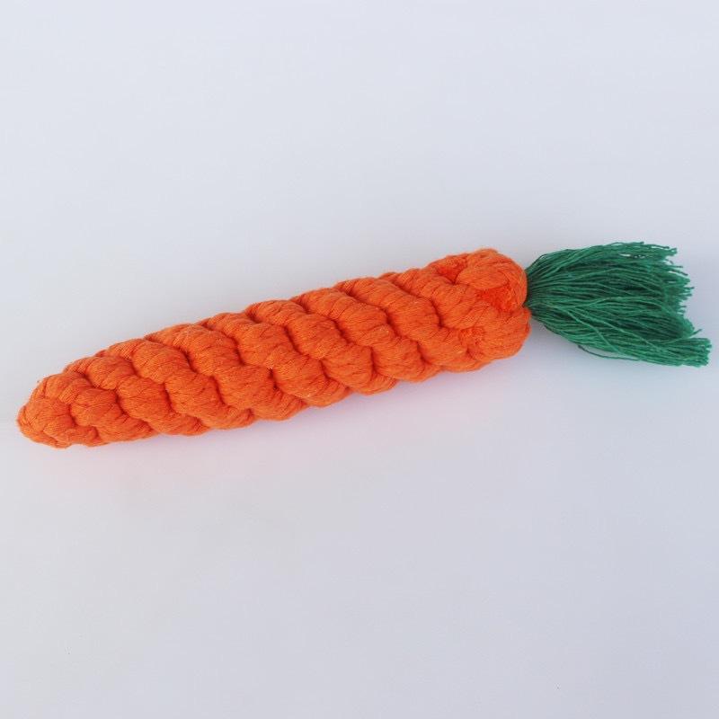 1pc Pet Knot Toy for Dog and Cat Carrot Shape Dog Chew Toys Cotton Rope Toys for Indoor Dogs Cat Toys Dog Accessories