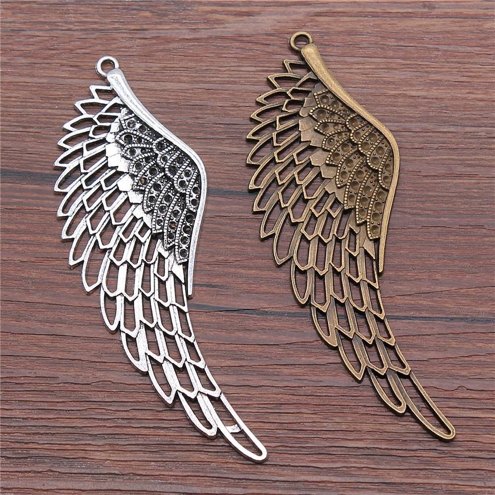 Feather Wing Charms Antique Alloy Pendants For Bohemian Jewelry Making