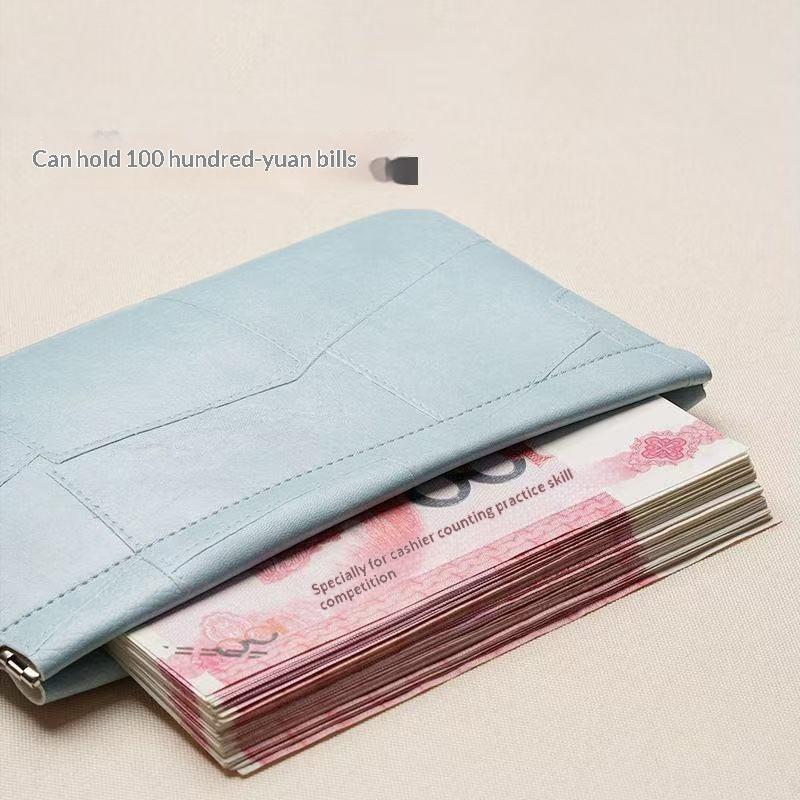 Portable Pu Leather Wallet Automatic Closed Ultra-Thin Coin Purse Large Capacity Phone Bag Driver'S License For Women Lady Girl