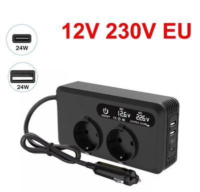 Inverter per Auto 200W Convertitore per Veicoli Ricarica Rapida Presa Universale Adattatore di Alimentazione Convertitore di Trasferimento Tensione Power Bank