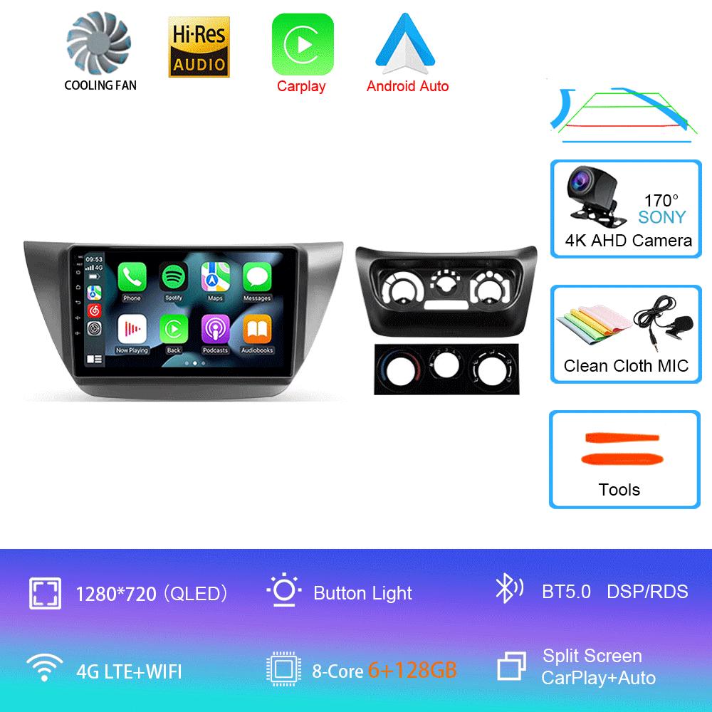 Car Radio Android 14 Carplay For Mitsubishi Lancer 9 CS 2000 2001- 2010 Navigation GPS Multimedia Player WiFi+4G Stereo Video BT