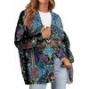 Women's Fashion Long Sleeve Print V-Neck Button Loose Cardigan Top