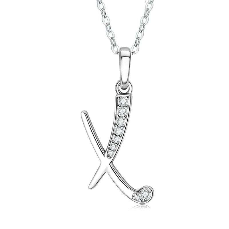 New Design 26 English Letter Zircon Pendant Necklace Trendy Temperament Personality Necklaces Fashion Jewelry Gift
