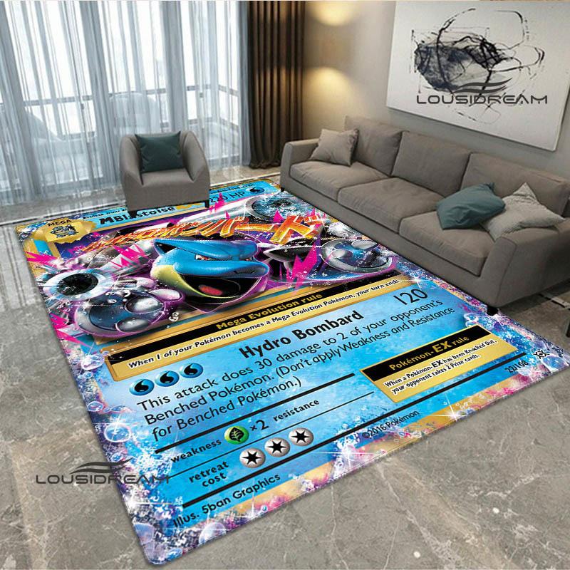 Cartoon Pokémon Trading Card Game Print carpet Non-slip carpet carpets for living room area rug Door pad anime rug birthday gift
