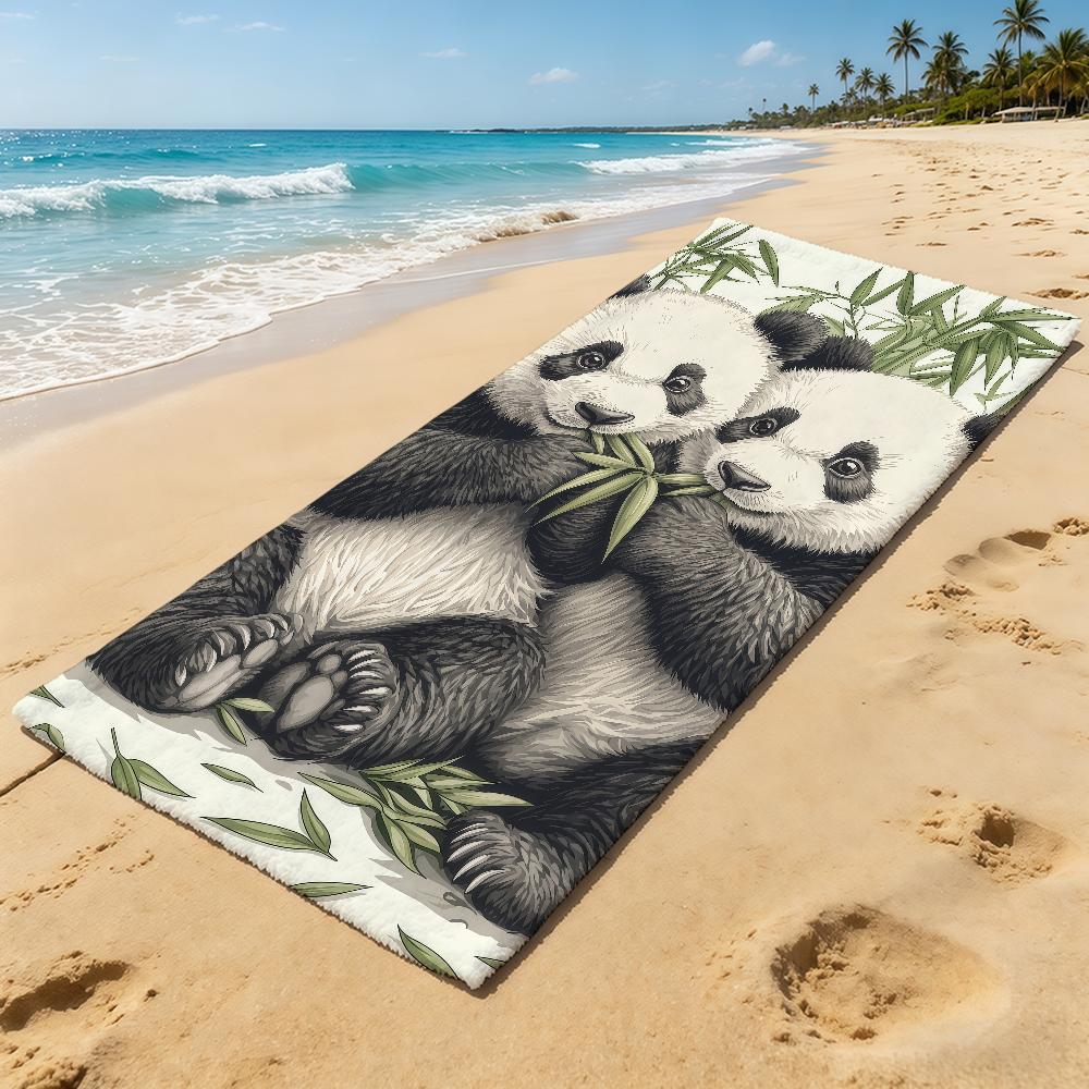 Asciugamano Panda Per Campeggio All'aperto Asciugamano da Spiaggia Carino Bambù Super Assorbente Asciugatura Rapida Asciugamano Estivo