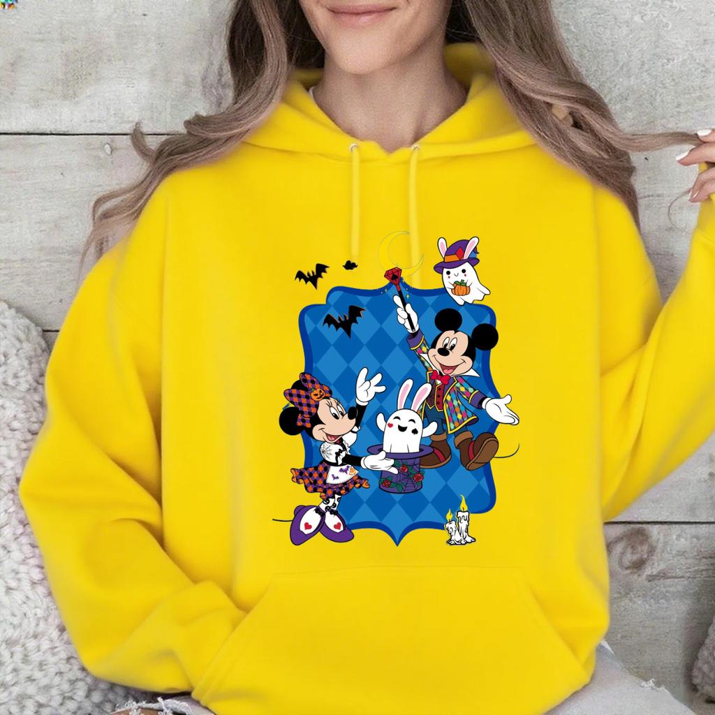 Disney Eltern-Kind Kleidung Mehrfarbig Optional Herren und Damen Kapuzenpullover Mickey Halloween Paarkleidung Weihnachtsgeschenk