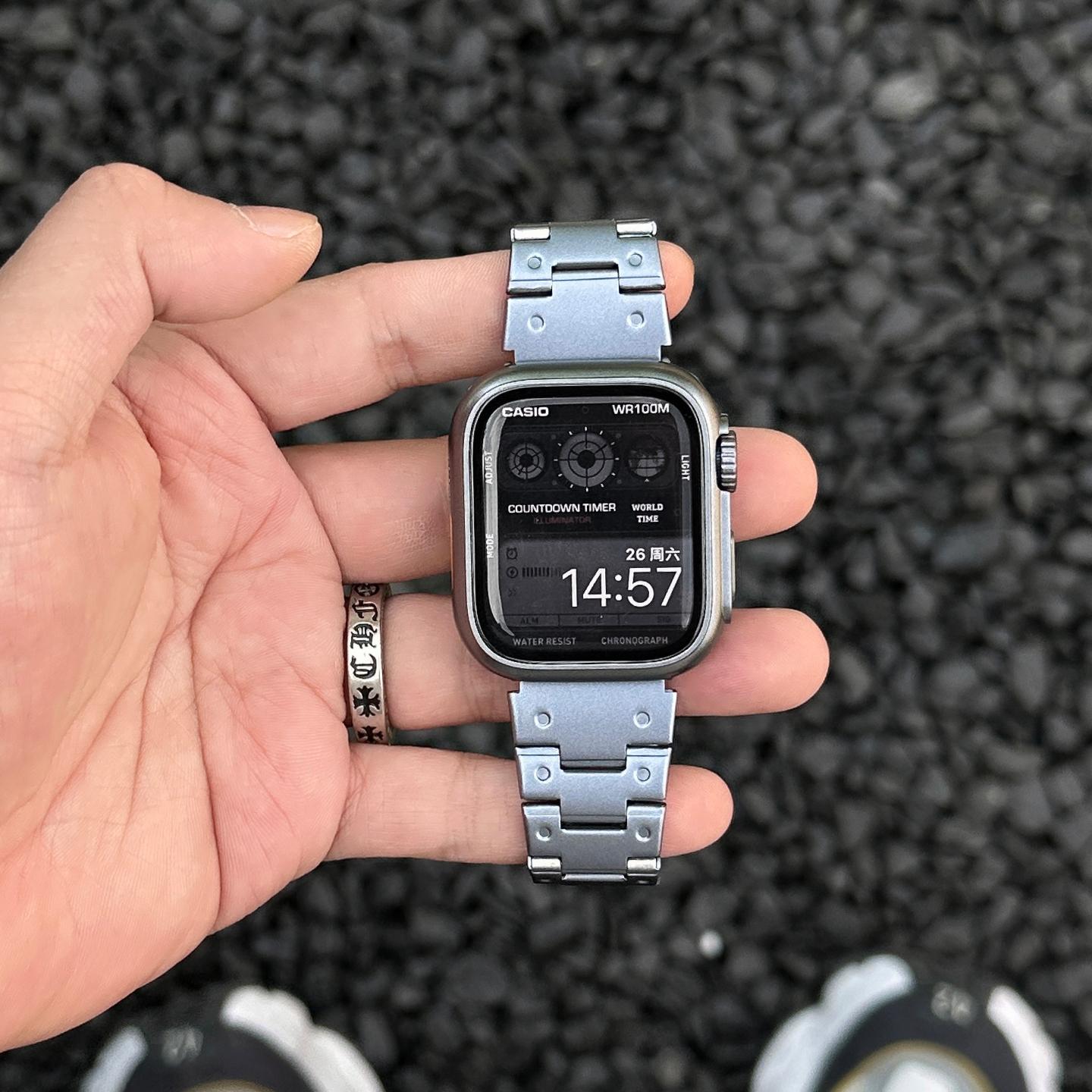 

Ремешок из нержавеющей стали для iWatch Series 10 9 8 7 6 5 SE Мужской ремешок для Apple Watch Ultra 49 мм 46 мм 42 мм 45 мм 41 мм Браслет ultra 1-2-3 49mm