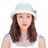 Women's Summer Straw Hat with Floral Design - Foldable Sun Hat for Sun Protection  Beach  and Face Covering - Korean Style