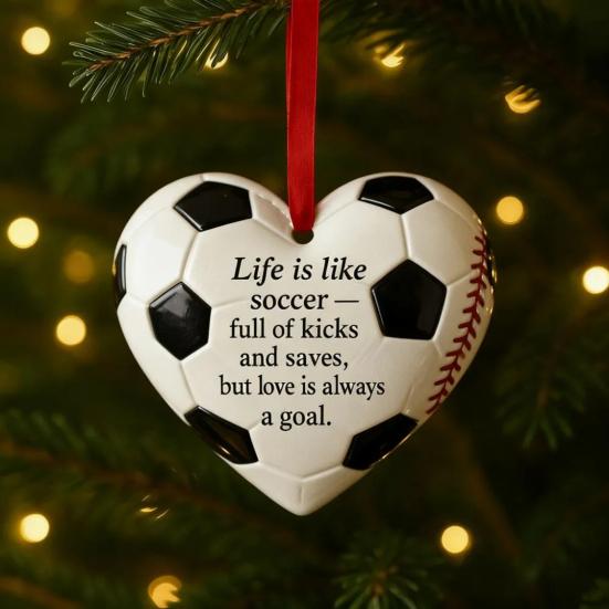 Heart-shaped Baseball Ornament Sporty Christmas Tree Hanging Pendant Birthday Valentine Day Decoration