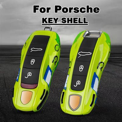 For Porsche Panamera Cayenne Macan 718 Cayman Boxster 911Taycan Car Personalized Key Case Protective Shell for Green Arrow Cover