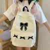 Χαριτωμένο Bowknot Casual Travel Daypack Κοτλέ σχολική τσάντα Ελαφρύ μαθητικό σακίδιο πλάτης για κορίτσια Γυναικεία Γυμνάσια Εργασία κολεγίου
