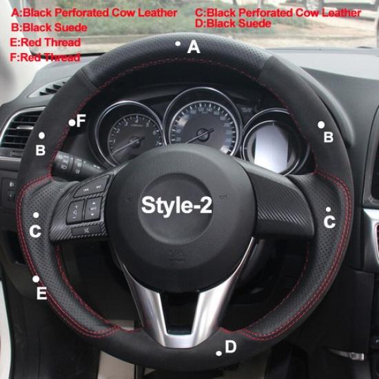 For Mazda 3 Axela 2016 For Mazda CX-5 CX5 CX-3 Hand Sewing Steering Wheel Cover