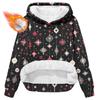 Women's Fashionable Casual Long-Sleeved Christmas Print Fleece-Lined Thick Hooded Sweatshirt