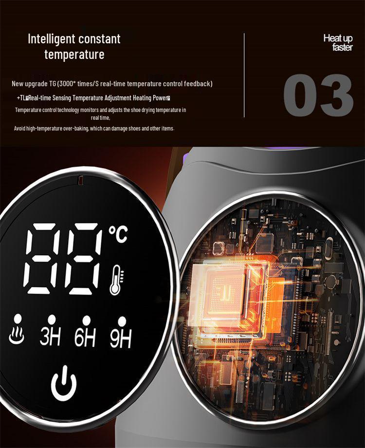 Portable German Smart Shoe Dryer with Timer - Quick Dry, Foldable, Constant Temperature, Deodorizing & Sterilizing