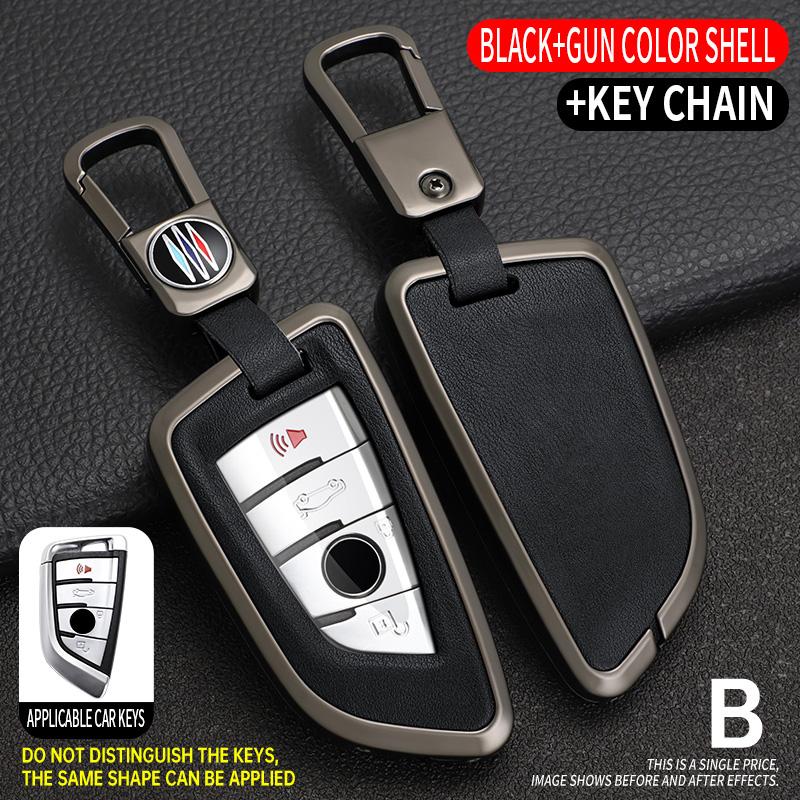 

Leather Alloy Car Key Case Cover For Bmw X1 X3 X4 X5 F15 X6 F16 G30 7 Series G11 F48 F39 520 525 F30 118I 218I 320I Accesories