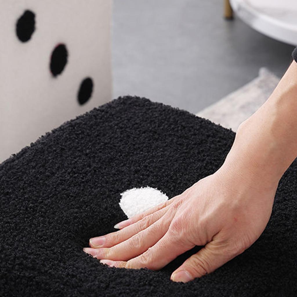 Foot Stool Soft Comfortable Simple Warm Sturdy Base Cube Stool for Home Living Room Bedroom Black