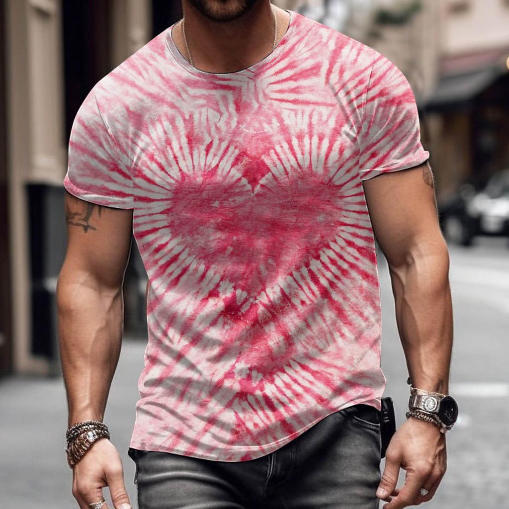 New Valentine's Day Colorful Love T Shirt 3D Print Men Women T-shirts Summer Round Neck Short Sleeve Tops Kids Tees Man Clothing