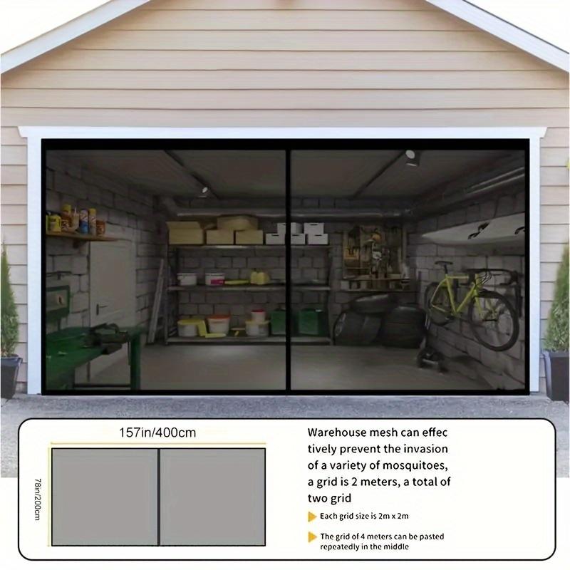 Garage Door Screen 16 x 7 ft for 2 Cars 5.2 lbs Heavy-Duty Fiberglass Mesh for Quick Entry Self Sealing Magnet Retractable