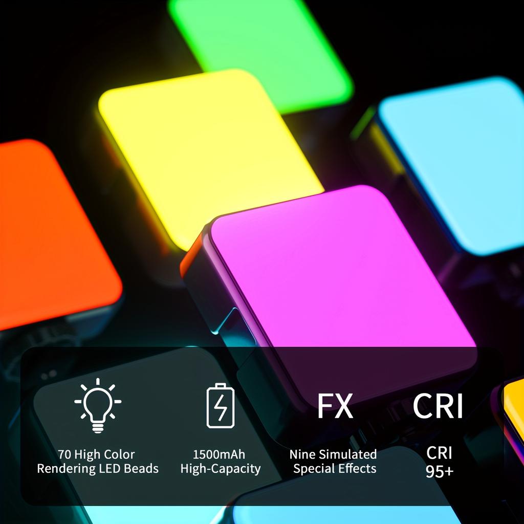 Outdoor Portable Cell Phone Selfie Photography Fill Lighting Mini RGB Video Lights Photography Lighting Selfie Light Triple Colo