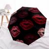 1pc Lips Print Pattern Automatic Open/Close Umbrella, Compact Travel Umbrella, 8-Rib Sturdy Frame - Ideal Gift for Friends yy251118038