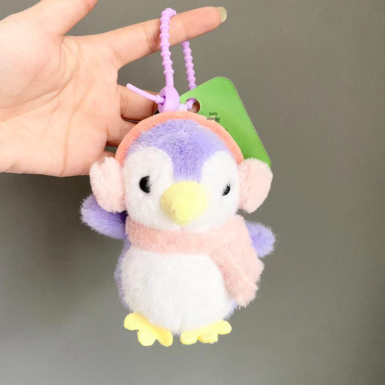 Очаровательный брелок-подвеска для наушников в виде пингвина и плюшевый брелок-подвеска для рюкзака 12cm фиолетовый