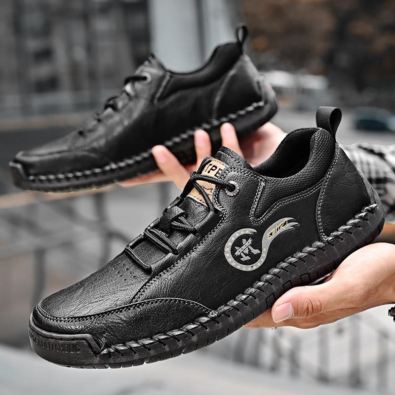 

Высококачественная новая мужская обувь, кожаные туфли, повседневная спортивная обувь с мягкой подошвой и противоскользящей подошвой. 38