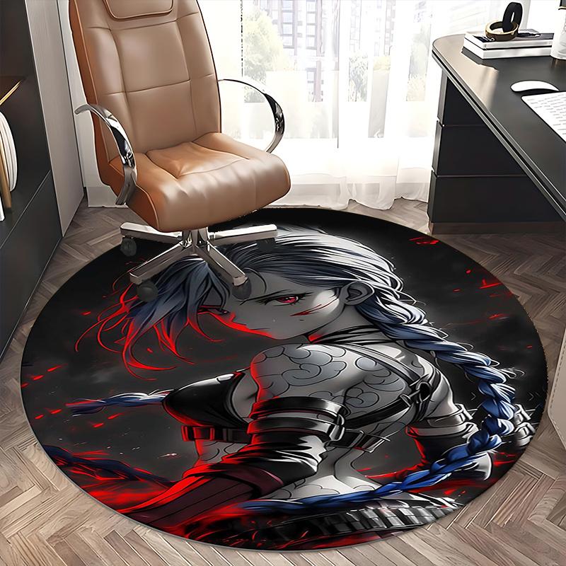 Jinx (League of Legends) Chair mat Round Rug Office carpet, Non slip, Suitable for Living Rooms, Bedrooms Decor 1205545a