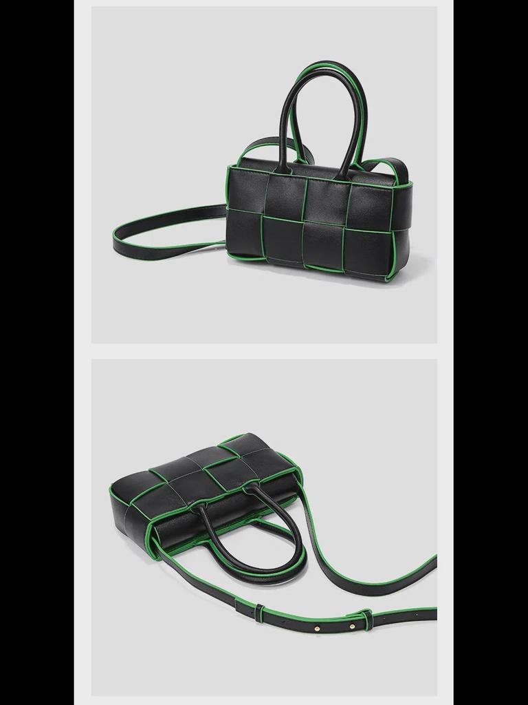 Korean Genuine Leather Woven Handbag - Stylish, High-End Crossbody & Tote for Women