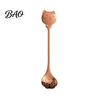 Cat Shaped Handle Spoon Coffee Spoon, Stainless Steel Paw Claw Teaspoon, Embossed Design Multi-Color Electroplated Stirring for Ice Cream Yogurt